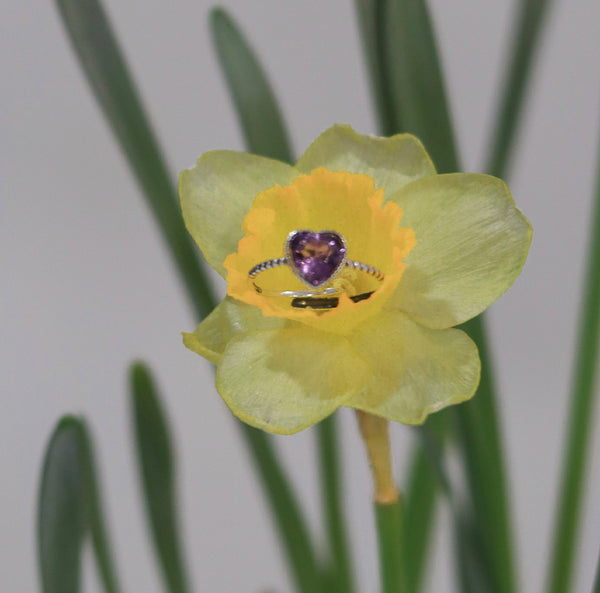 Amethyst heart Ring 2