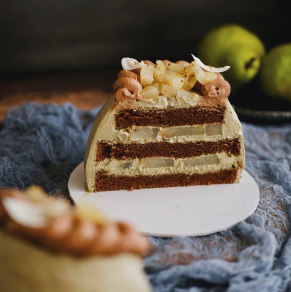 Hojicha Pear Cake