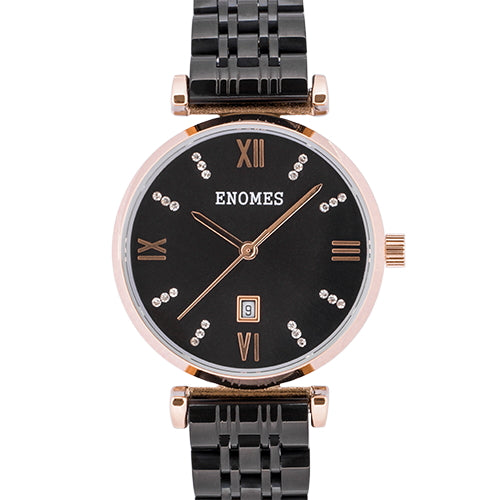 Enomes Luna Series Black Stainless Steel Watch